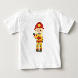 Girl Fireman, Female Firefighter, Blonde Hair Baby T-Shirt