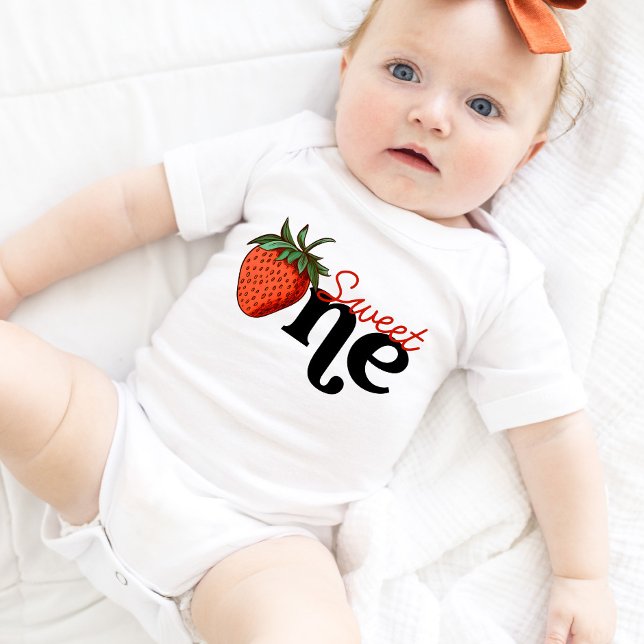 Girl First Birthday Strawberry Baby Bodysuit (Creator Uploaded)