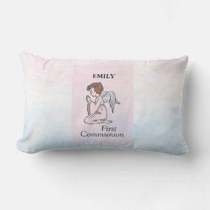 Girl, First Communion Angel Lumbar Cushion
