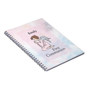 Girl, First Communion Angel Spiral Notebook