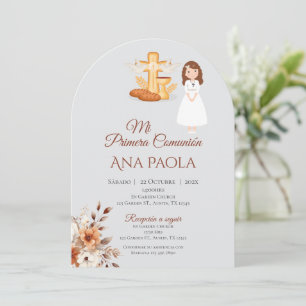 Girl First Communion Invitation in Spanish Boho
