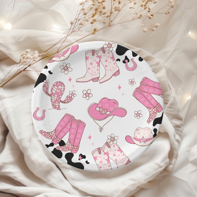 Girl First Rodeo Cowgirl birthday party Paper Plate (Creator Uploaded)