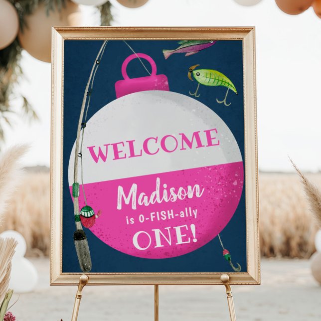 Girl Fishing O-FISH-ally Birthday Welcome Poster (Creator Uploaded)