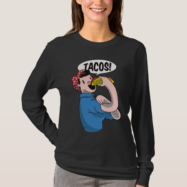 Girl Fitness Workout Taco  Taco  Mexican Gym T-Shirt (Front)