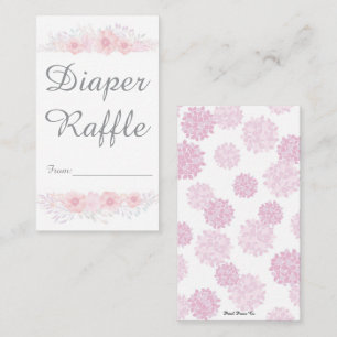 girl floral simple baby shower botanical diaper  calling card