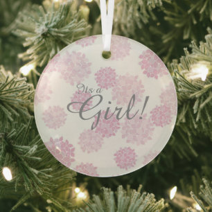 girl floral simple baby shower botanical diaper glass tree decoration