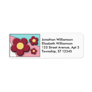 Girl Flower Power Return Address Labels