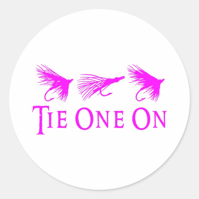 GIRL FLY FISHING CLASSIC ROUND STICKER (Front)