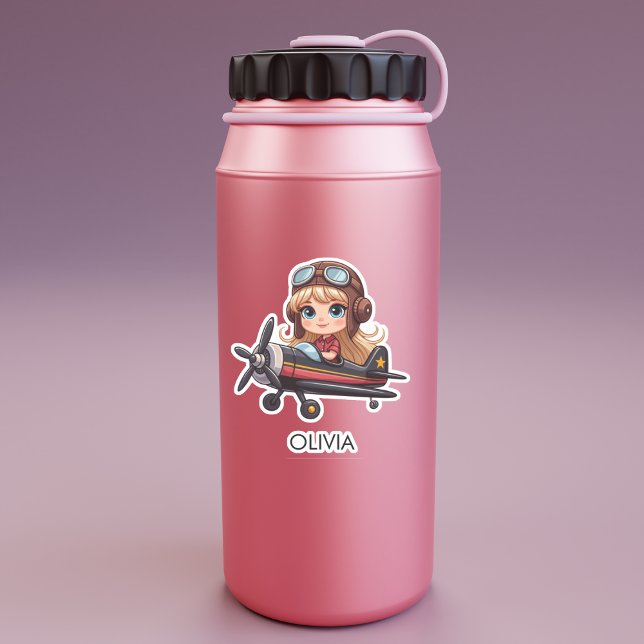  Girl Flying Airplane cute cartoon Personalized (Creator Uploaded)