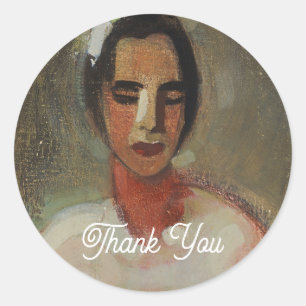 Girl from California, Helene Schjerfbeck Classic Round Sticker