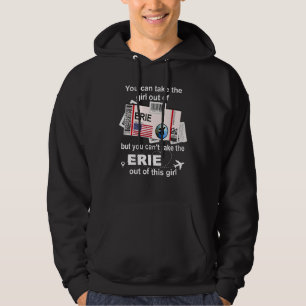 Girl from Erie Boarding Pass  Flight Ticket Erie Hoodie