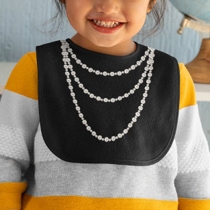 Girl Funny Luxury Style Pearl Necklace Baby Bib