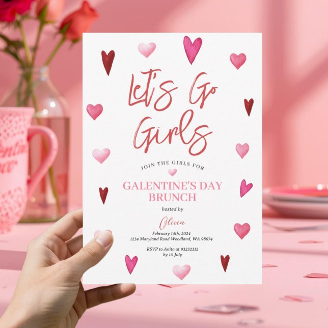 Girl Galentine's Day Party Brunch Dinner Valentine Invitation (Creator Uploaded)