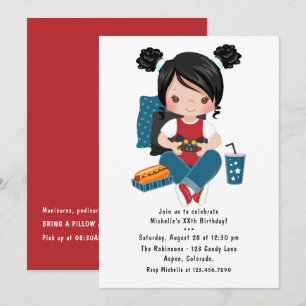 Girl Game Night Video Game Sleepover Party Invitation