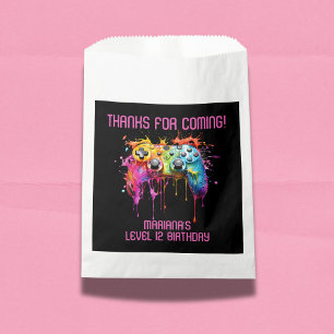 Girl Gamer Pink Video Game Party Favours Favour Bags