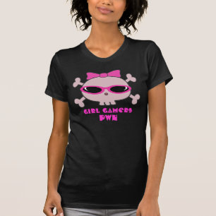 Girl Gamers pwn Skull With Sunglasses T-Shirt