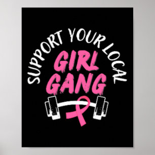 Girl Gang Breast Cancer Fundraiser White Text Poster