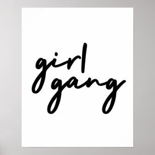 Girl Gang   Cute Girl Power Modern Feminism Poster