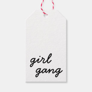girl gang cute modern feminist girl power script  gift tags