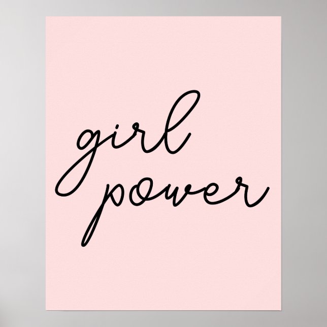 Girl Gang Cute Pink Girl Power Modern Feminist Des Poster (Front)