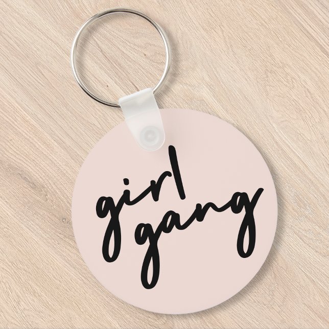 Girl Gang | Cute Pink Girl Power Modern Feminist Key Ring (Creator Uploaded)