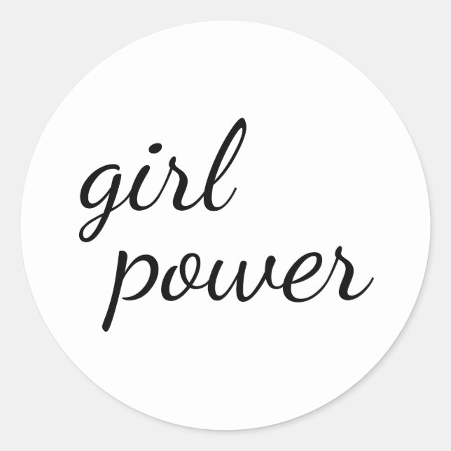 Girl Gang Feminist Modern Empowerment Design Classic Round Sticker (Front)