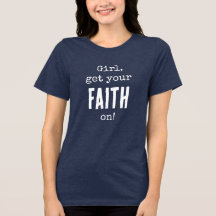 Girl Get Your Faith On QR Code Christian Navy