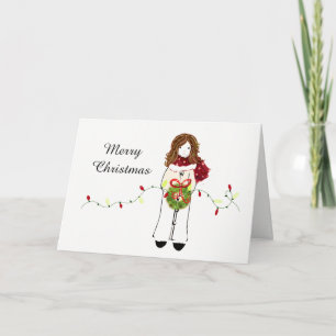 Girl Getting Ready for the Holiday Season Card