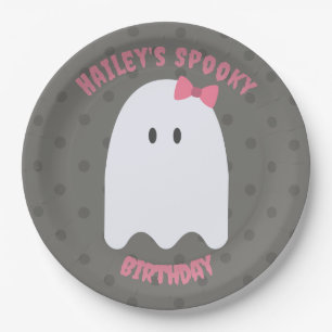 Girl Ghost Birthday Party Personalised Paper Plate