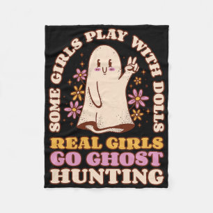 Girl Ghost Hunting Paranormal Investigator Ghost R Fleece Blanket