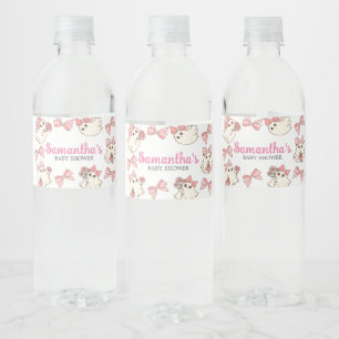 Girl Ghost Little Boo Halloween Baby Shower Water Bottle Label