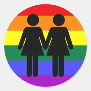 Girl + Girl Rainbow Sticker