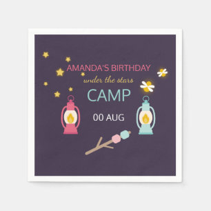 Girl Glamping Party personalised Napkin