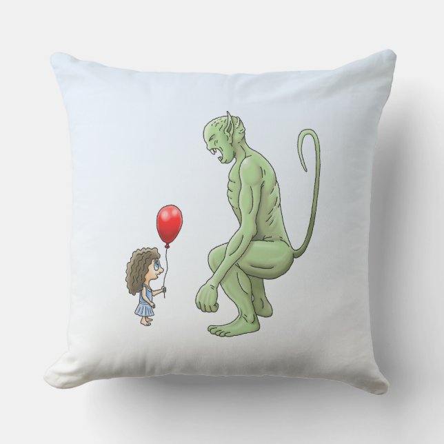 Girl & Goblin Cushion (Front)