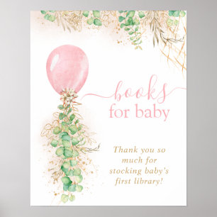 Girl Gold Eucalyptus Balloon Books For Baby Poster