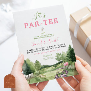 Girl Golf Pink Baby Shower Par-Tee Invitation