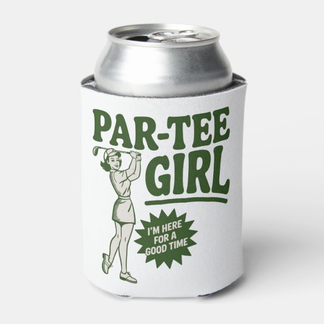 Girl Golfer Funny Par Tee Girl For Golf Lovers Can Cooler (Can Front)