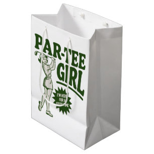 Girl Golfer Funny Par Tee Girl For Golf Lovers Medium Gift Bag