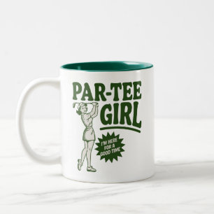 Girl Golfer Funny Par Tee Girl For Golf Lovers Two-Tone Coffee Mug