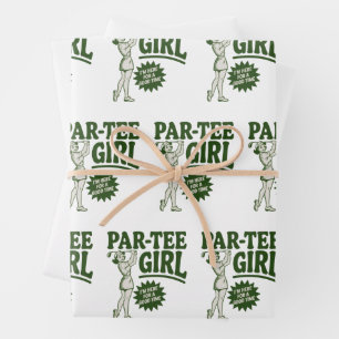 Girl Golfer Funny Par Tee Girl For Golf Lovers Wrapping Paper Sheet