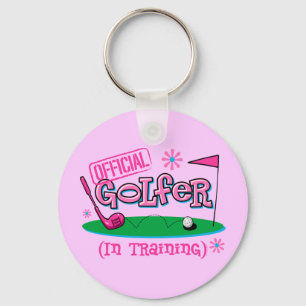 Girl Golfer In Training Key Ring