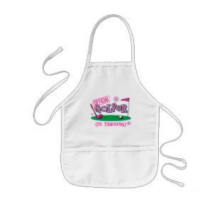 Girl Golfer In Training Kids Apron