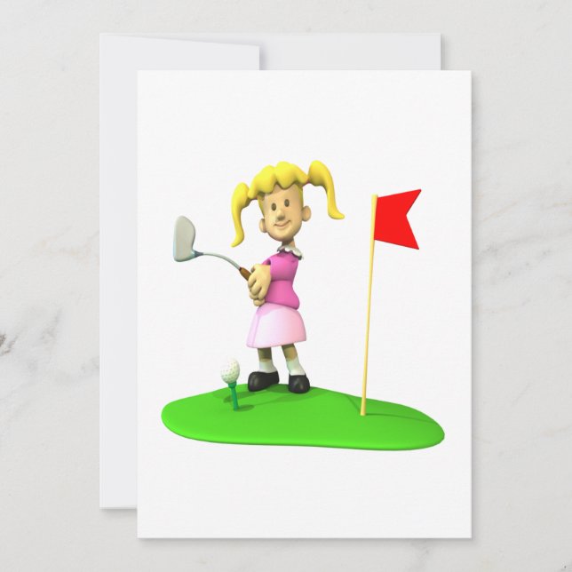 Girl Golfer Invitation (Front)