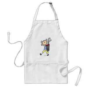 Girl Golfer With Bag and Clubs Standard Apron