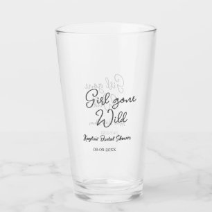 Girl gone wild bridal shower name date simple mini glass