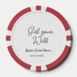 Girl gone wild bridal shower name date simple mini poker chips