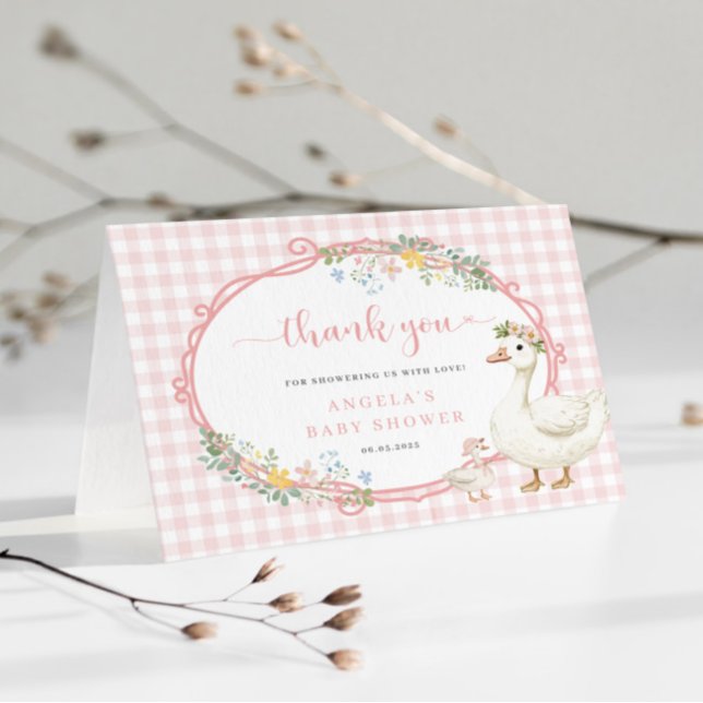 Girl Goose Baby Shower Thank You Card (Creator Uploaded)
