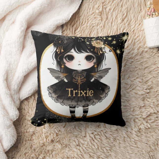 Girl Goth Cute Custom Decor Gift Gothic Anime Cushion (Blanket)