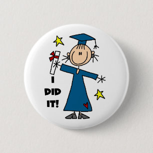Girl Graduate 6 Cm Round Badge