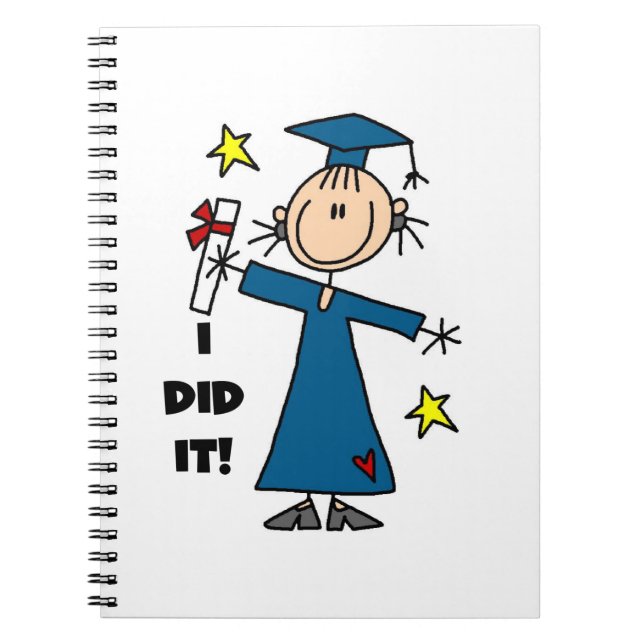 Girl Graduate Spiral Notebook (Front)